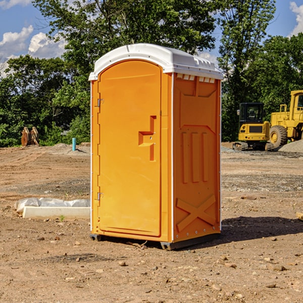 how often are the porta potties cleaned and serviced during a rental period in Duchouquet